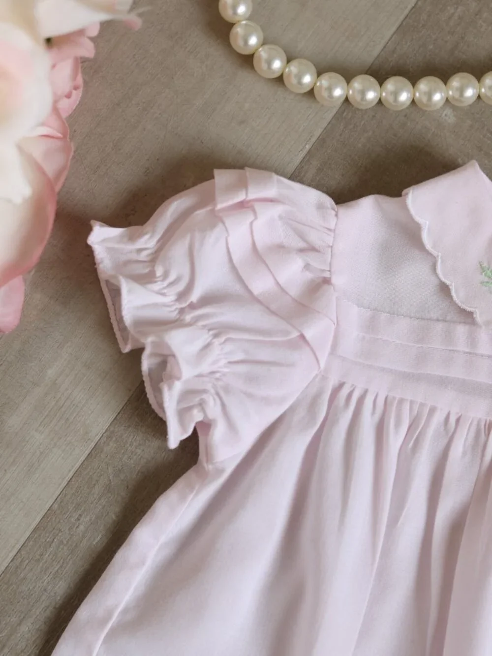 Pink Heirloom Dress with Bloomer Vintage Feltman Brothers Friedknit Butterfly 6M